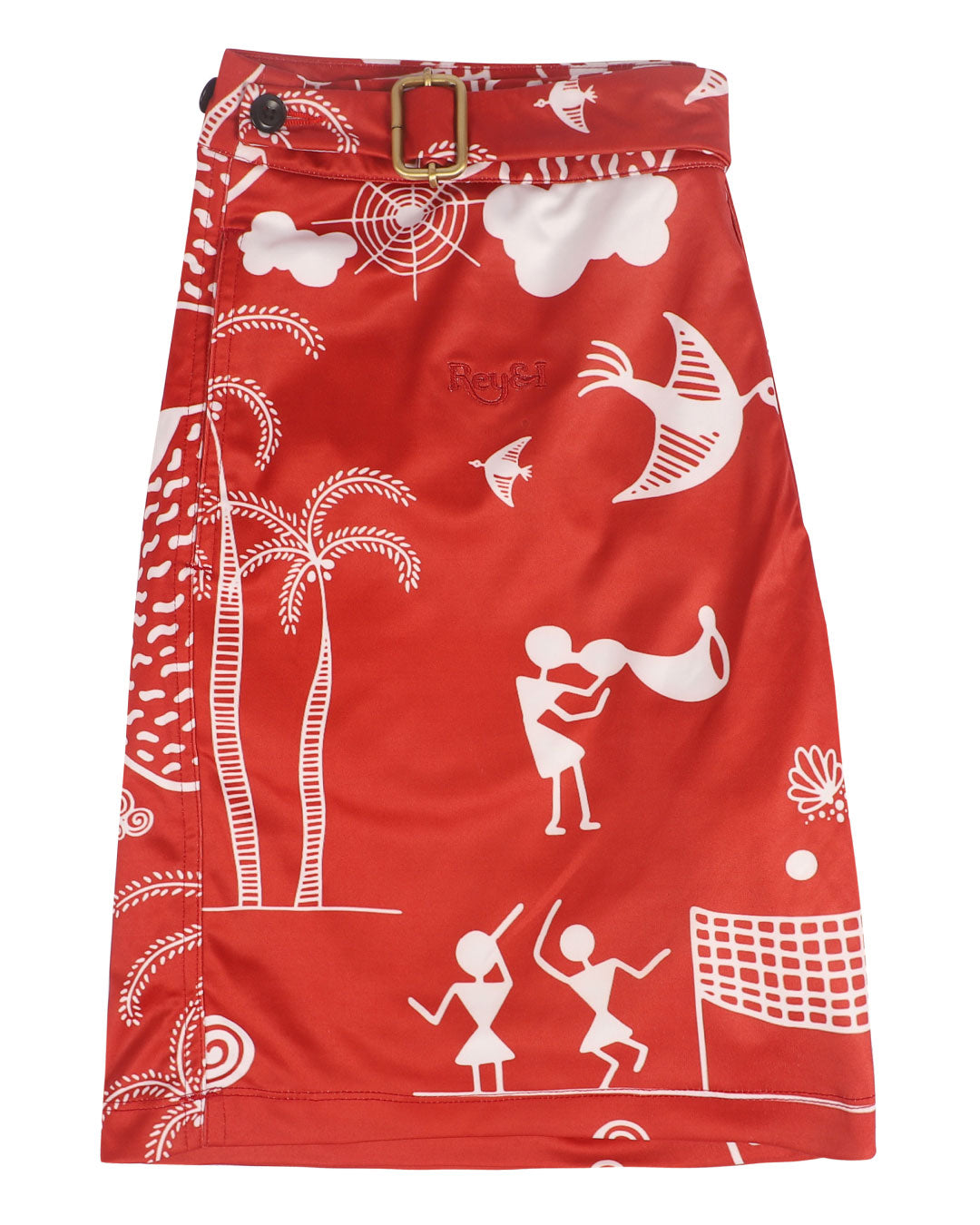 Rey&I Wari Brick art print men’s swim shorts
