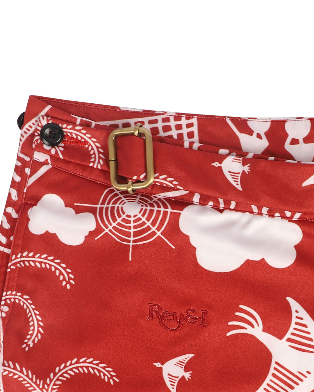 Rey&I Wari Brick art print men’s swim shorts