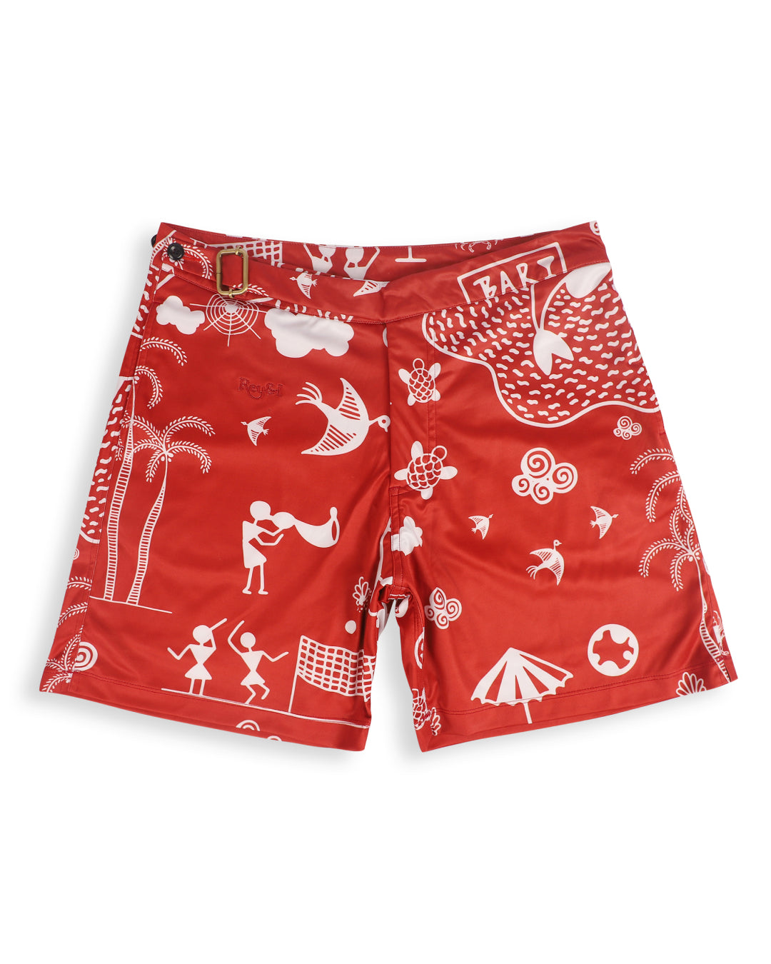 Rey&I Wari Brick art print men’s swim shorts