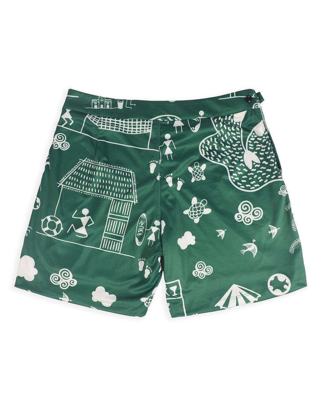 Rey&I Warli Meadow art print men’s swim shorts