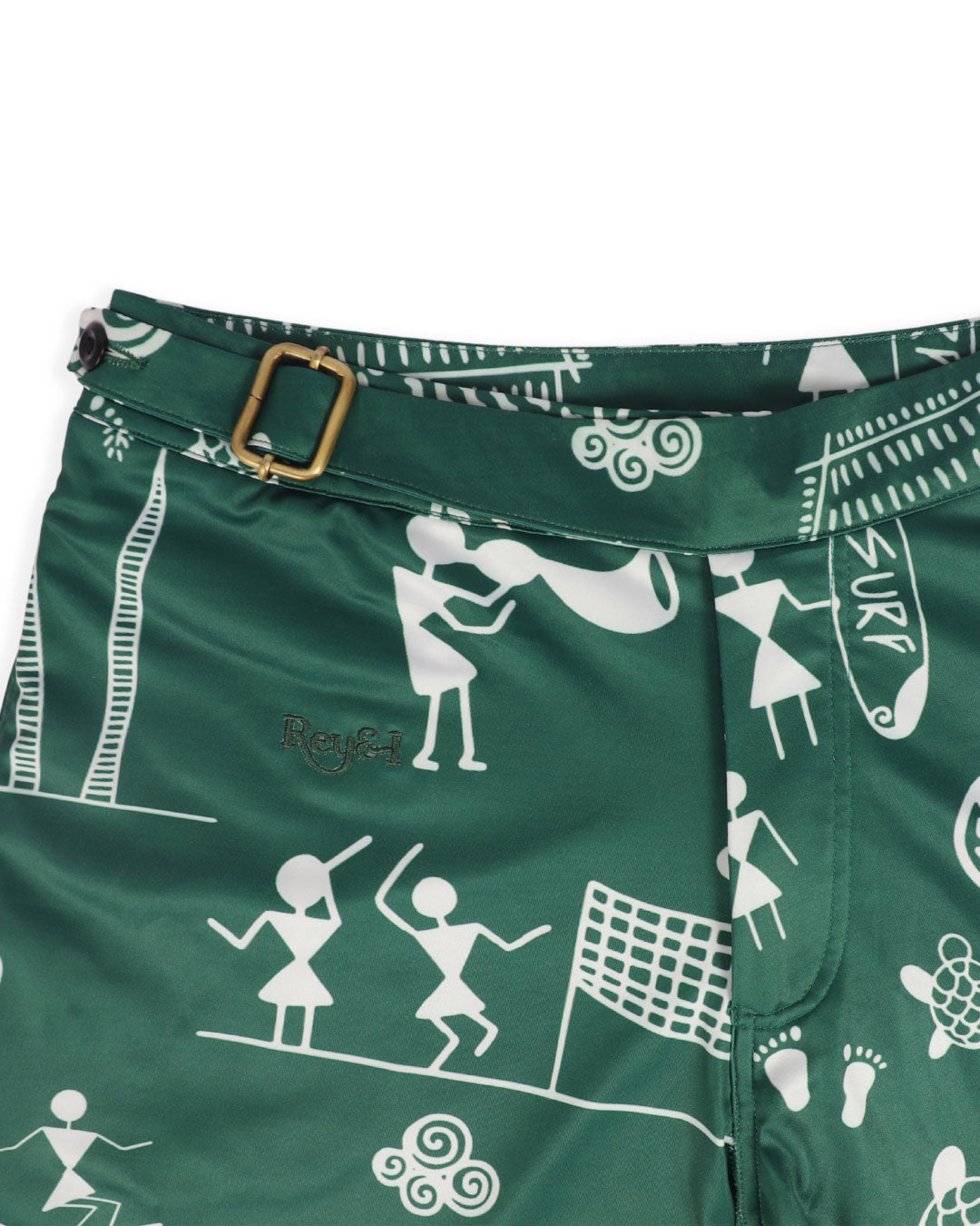Rey&I Warli Meadow art print men’s swim shorts