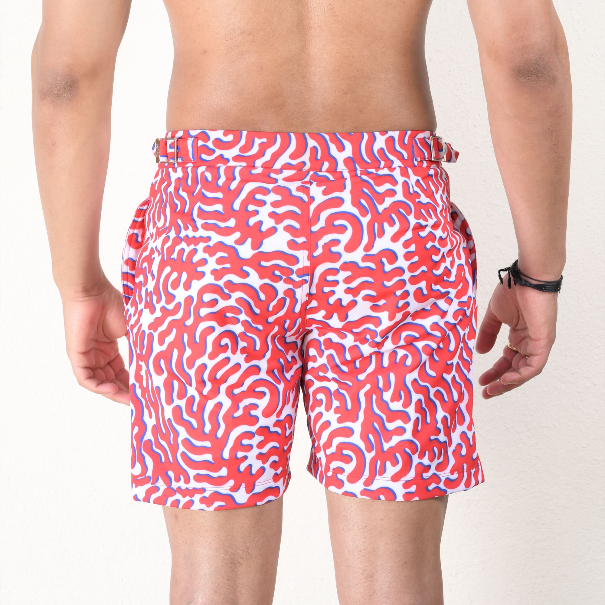 Rey&I Rojo red men’s swim shorts