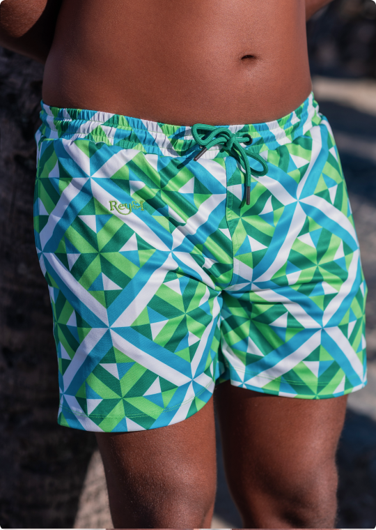 Rey&I Jade green men’s swim shorts