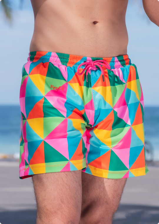 Rey&I Garcia patterned men’s swim shorts