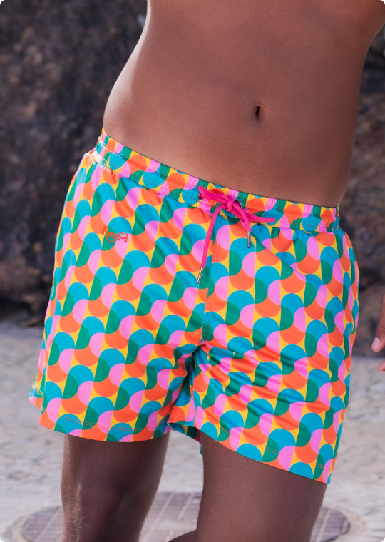 Rey&I Pablo bold print men’s swim shorts