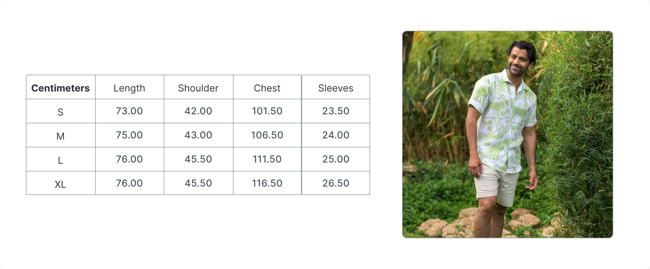Size Guide in CM